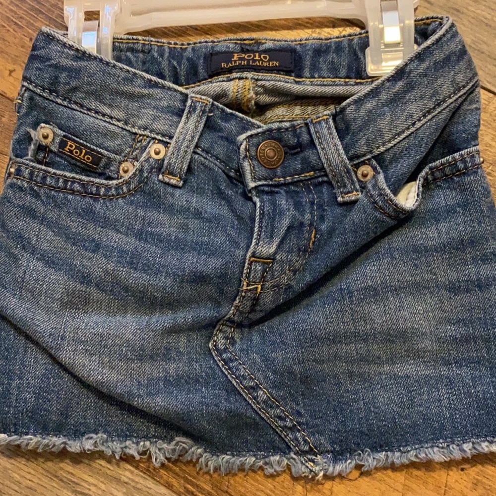 Toddler polo denim skirt